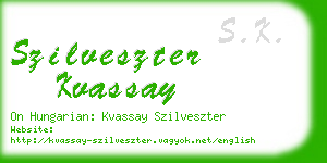 szilveszter kvassay business card